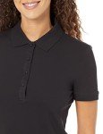 Amazon Essentials Women's Short-Sleeve Polo, Black, XL