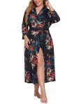IN'VOLAND Women's Plus Size Long Kimono Robe