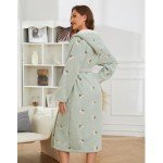 Cozy Hooded Fleece Bathrobe for Women