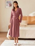 Lightweight Long Waffle Robe for Women