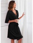 Ekouaer Women's Lightweight Knit Bathrobe - Black