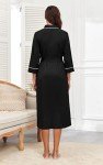 Lightweight Black Knit Bathrobe for Women