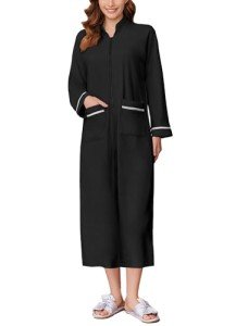 Ekouaer Women’s Fleece Zipper Robe with Pockets