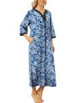 Bloggerlove Women's Long Zip-Up Paisley House Dress