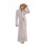 Cozy Knit Stretchy Long Robe for Women - Cream