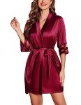 Ekouaer Women's Satin Kimono Sleepwear Robes