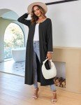 Ekouaer Women's Striped Long Robe with Pockets