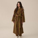 Purple Oversized Fuzzy Fleece Kimono Robe for Women