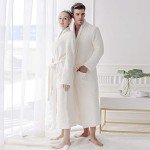 Cozy Knit Stretchy Long Robe for Women - Cream