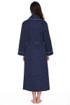 Lavenderi Women's Cotton Long Kimono Bathrobe, Navy