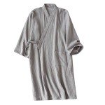 Elegant Gray Cotton Kimono Robe for Women