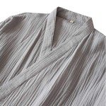 Elegant Gray Cotton Kimono Robe for Women