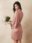 Rose Gold Satin Kimono Robe for Women