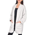 Light Grey Luxury Borg Bathrobe for Women