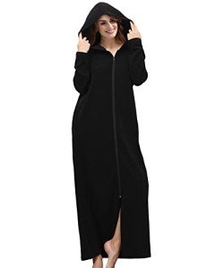 ColorfulLeaf Women's Long Sleeve Hooded Fleece Robe