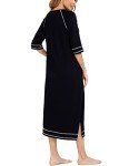 Women's Black Casual Pajamas Robe with Pockets