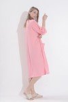 Pink Women's Short Sleeve Zipper Front Robe