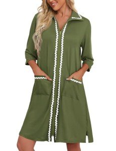 Women's Lightweight Zipper Robe - Soft Housecoat