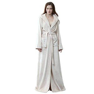 Cozy Beige Flannel Robe for Women
