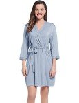 Joyaria Plus Size Bamboo Jersey Kimono Robe - Dusty Blue