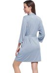 Joyaria Plus Size Bamboo Jersey Kimono Robe - Dusty Blue