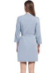 Joyaria Plus Size Bamboo Jersey Kimono Robe - Dusty Blue