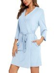 Soft Bamboo Kimono Robe for Women - Light Blue