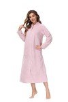 Soft Plush Zipper Robe for Women - Chalky Rose