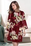 Floral Satin Kimono Robe for Brides and Bridesmaids