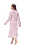 Soft Plush Zipper Robe for Women - Chalky Rose
