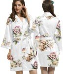 Floral Satin Kimono Robe for Brides and Bridesmaids