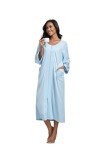 Light Blue Cotton Zipper Robe for Women
