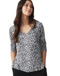 Cozy Snow Leopard Pajama Top for Women