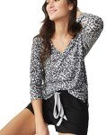 Cozy Snow Leopard Pajama Top for Women