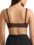 REORIA Women's Comfortable Wirefree Lounge Bra, Cocoa