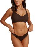 REORIA Women's Comfortable Wirefree Lounge Bra, Cocoa