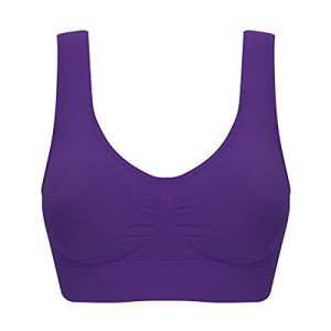 Wireless Seamless Sports Bra for Women - Dark Purple
