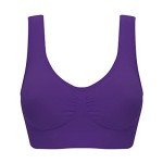 Wireless Seamless Sports Bra for Women - Dark Purple