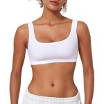 PrettyGuide Women's Soft Wireless Lounge Bra - White