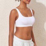 PrettyGuide Women's Soft Wireless Lounge Bra - White