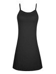Adjustable Spaghetti Strap Women's Nightgown – Black XX-Large