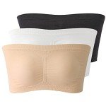 FEOYA Wireless Seamless Tube Bra 3 Pack