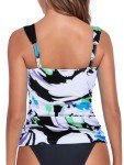 Floral Print Bandeau Ruched Tankini Top for Women