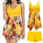 Layered Flounce Tummy Control Tankini Set for Women
