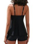 Yonique Women's Black Tankini & Boy Shorts Set