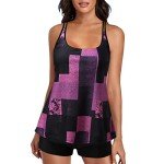 Floral Women's Tankini Swimsuit with Modest Shorts