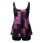 Floral Women's Tankini Swimsuit with Modest Shorts