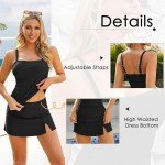 Black Tummy Control Two-Piece Tankini Swimsuit
