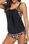 Rekita Women's Color Block Tankini Swim Set
