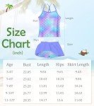 Girls Mermaid Print Tankini with Shorts, Size 8-9